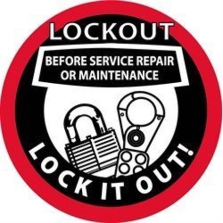 NMC HARD HAT LABEL, LOCKOUT BEFORE HH74R